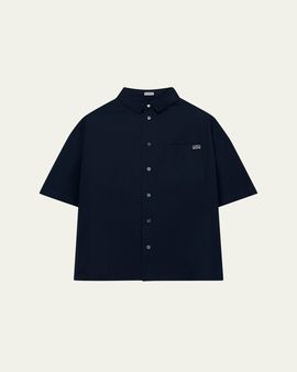 Loewe Men's Short-Sleeve Heavy Cotton Button-Front Shirt