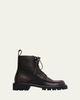 Loewe Men's Sierra Leather Combat Ankle Boots - 1