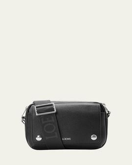 Loewe Men's Small Pebble Messenger Bag in Grained Calfskin