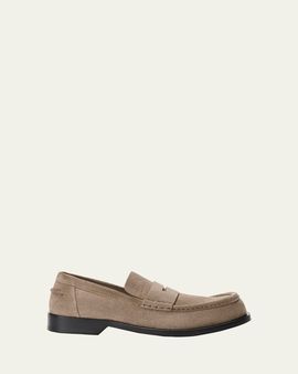 Loewe Men's Suede Penny Loafers
