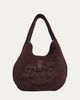 Loewe Men's Sway Hobo Bag in Suede Calfskin - 1