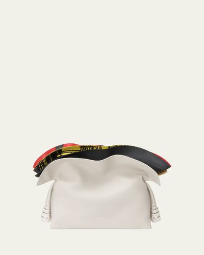 LOEWE Millefeuille Flamenco Medium Leather Clutch
