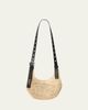 Loewe Mini Punch Hole Hobo Bag in Raffia and Calfskin - 1