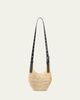 Loewe Mini Punch Hole Hobo Bag in Raffia and Calfskin - 2