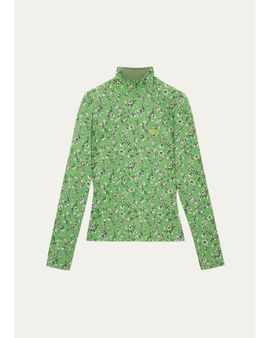 LOEWE Mock Turtleneck Floral Top