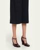 Loewe Onda Croc-Embossed Leather T-Bar Pumps - 3
