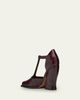 Loewe Onda Croc-Embossed Leather T-Bar Pumps - 5