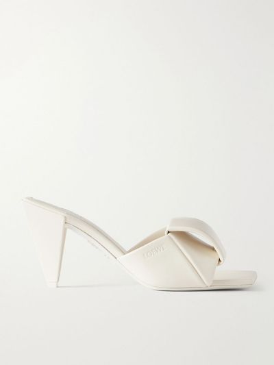 LOEWE Origami Slide 85 leather sandals