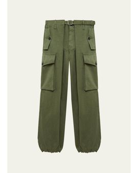 LOEWE Pleated Straight-Leg Cargo Trousers