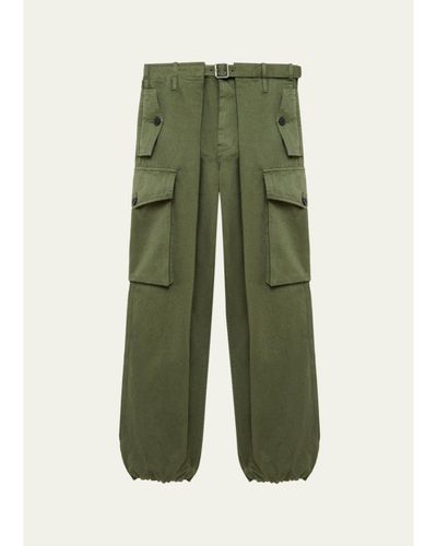 LOEWE Pleated Straight-Leg Cargo Trousers
