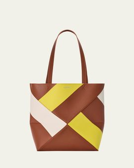Loewe Puzzle Fold Geometric Colorblock Leather Tote Bag