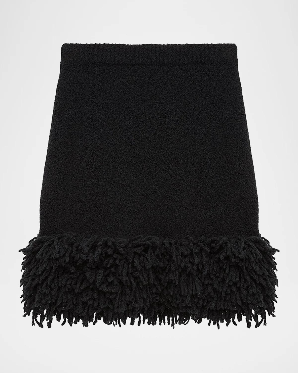 LOEWE Rib-Knit Wool-Blend Mini Skirt