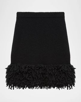 LOEWE Rib-Knit Wool-Blend Mini Skirt