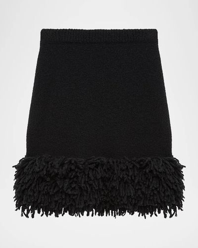 LOEWE Rib-Knit Wool-Blend Mini Skirt