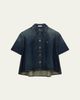 Loewe Short-Sleeve Denim Trapeze Button-Down Shirt - 1