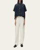 Loewe Short-Sleeve Denim Trapeze Button-Down Shirt - 2