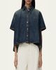 Loewe Short-Sleeve Denim Trapeze Button-Down Shirt - 4