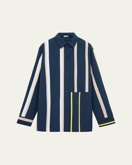 Loewe Stripe Paneled Button-Down Shirt