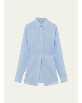 LOEWE Striped Draped Waist Button-Down Shirt