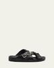 Loewe Type Fussbett Leather Slide Sandals - 1