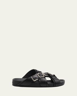 Loewe Type Fussbett Leather Slide Sandals