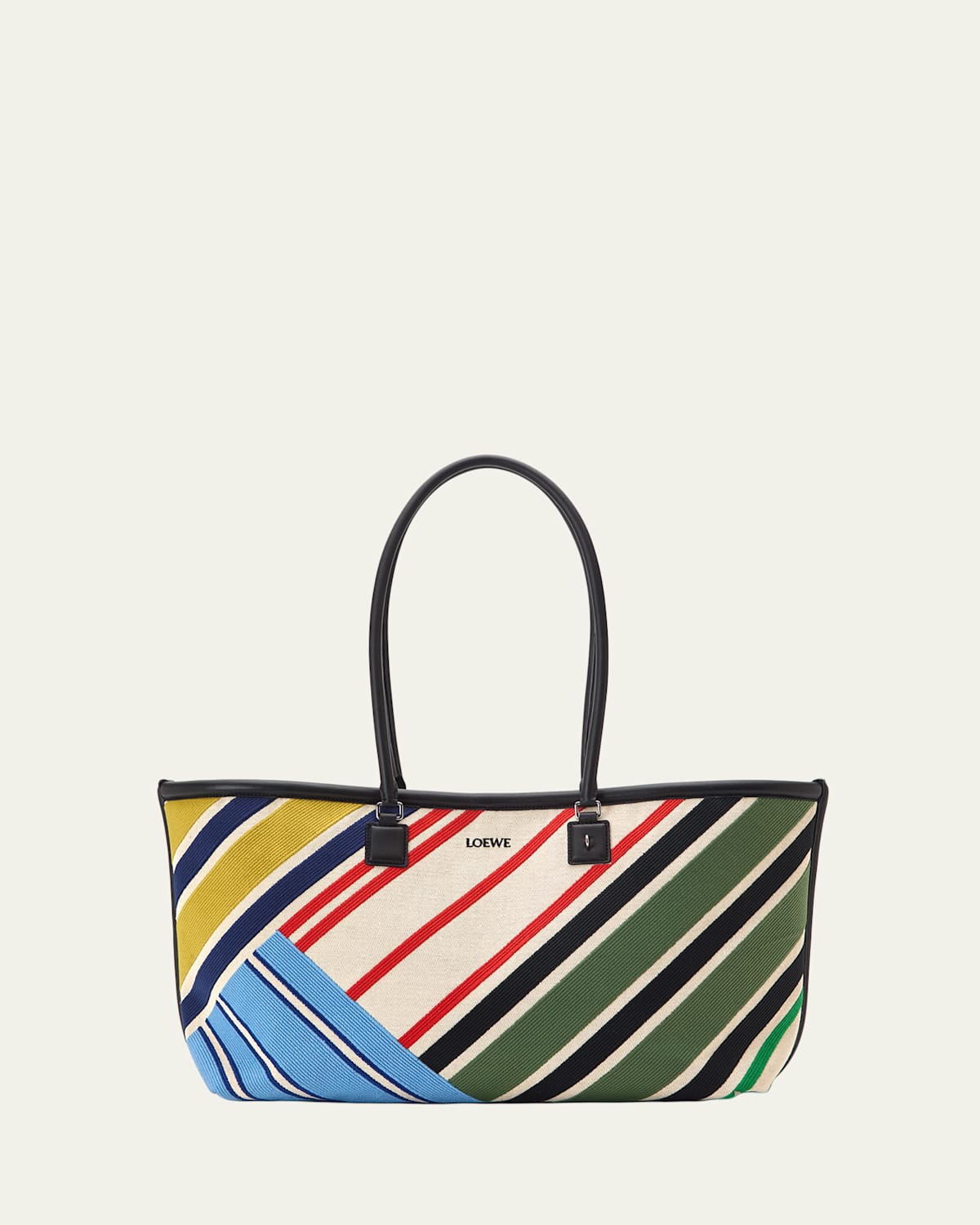Loewe Verano Stripe-Embroidered Tote Bag