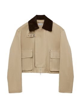 LOEWE Women's Corduroy Spread Collar Short Parka