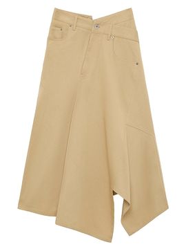 LOEWE Women's Denim Asymmetric-Hem Midi Skirt