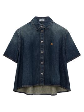 LOEWE Women's Denim Short-Sleeve Shirt