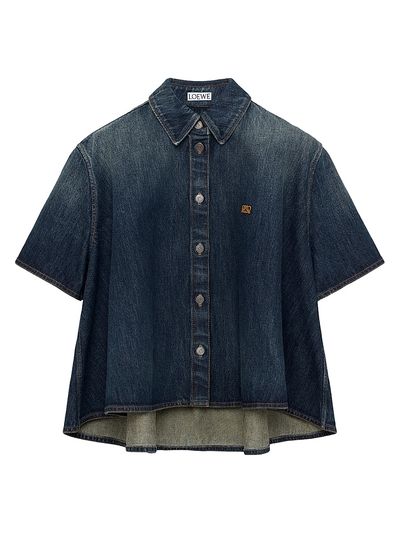 LOEWE Women's Denim Short-Sleeve Shirt