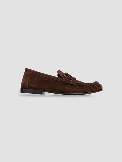 LOEWE Women's Double L Suede Loafers