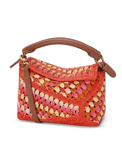 LOEWE Women's LOEWE x Paula's Ibiza Puzzle Edge Mini Crochet Raffia Bag