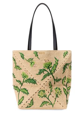 LOEWE Women's LOEWE x Paula's Ibiza Puzzle Fold Medium Botanical Raffia Tote Bag