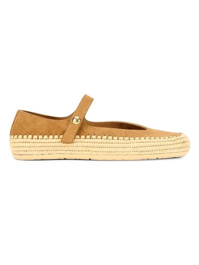 LOEWE Women's LOEWE x Paula's Ibiza Rio Suede & Raffia Mary Janes