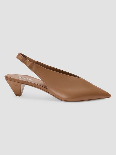 LOEWE Women's Origami Cubic 45MM Leather Slingback Pumps