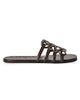 LOEWE Women's Petal Anagram Croc-Embossed Leather Slides - 1