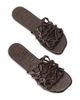 LOEWE Women's Petal Anagram Croc-Embossed Leather Slides - 3