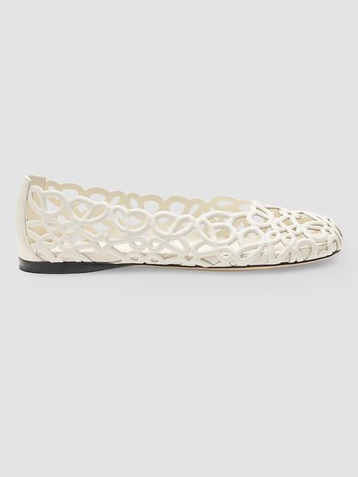 LOEWE Women's Petal Anagram Leather Ballet Flats