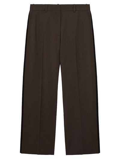 LOEWE Women's Pleated Striped Wool-Blend Wide-Leg Trousers