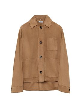 LOEWE Women's Workwear High-Low Suede Jacket
