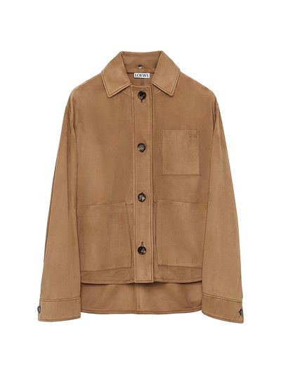 LOEWE Women's Workwear High-Low Suede Jacket