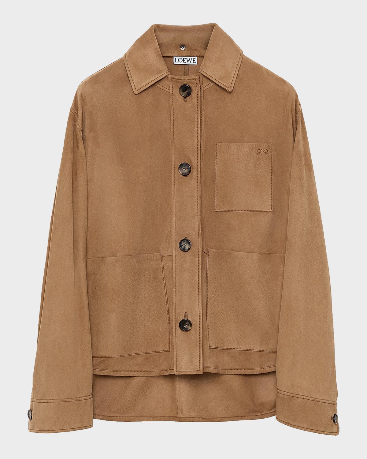 Loewe Workwear High-Low Suede Jacket