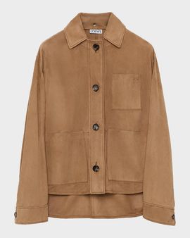 Loewe Workwear High-Low Suede Jacket