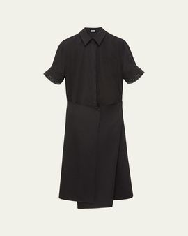 Loewe Wrapped Short-Sleeve Midi Shirtdress