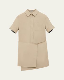 Loewe Wrapped Short-Sleeve Shirtdress
