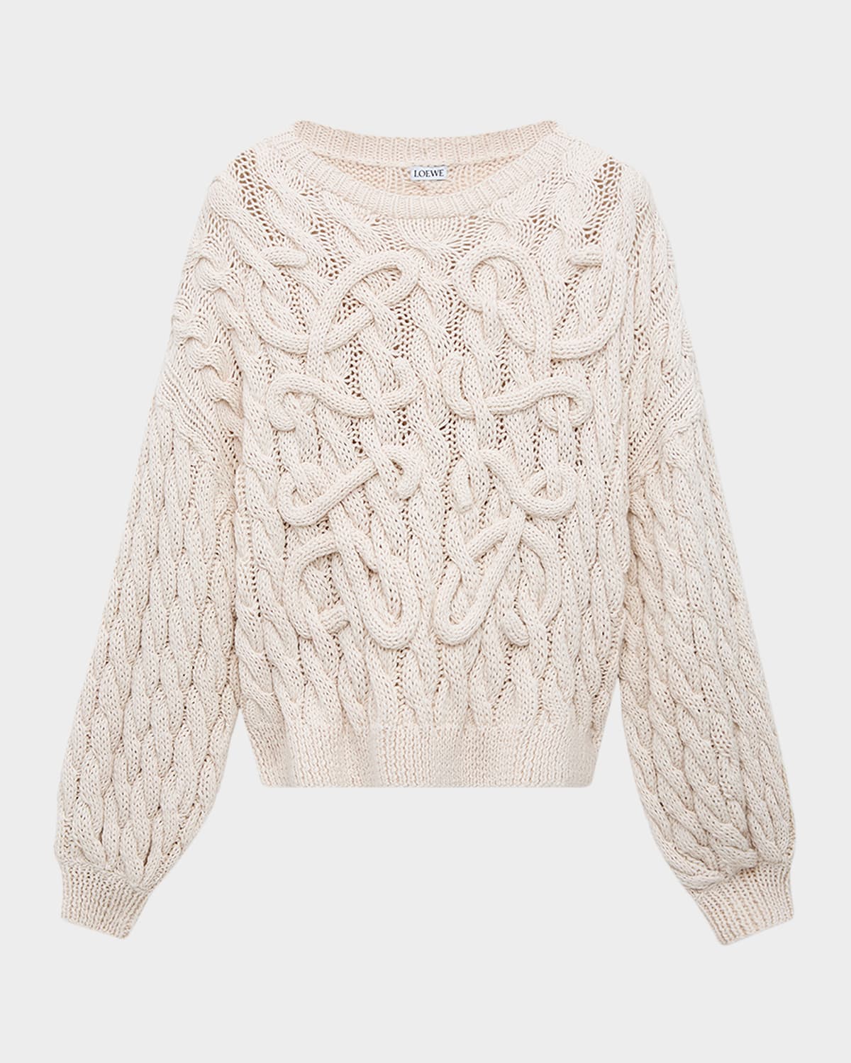 Loewe x Paula & apos;s Ibiza Anagram Cable-Knit Sweater