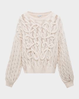 Loewe x Paula & apos;s Ibiza Anagram Cable-Knit Sweater