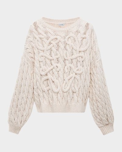 Loewe x Paula & apos;s Ibiza Anagram Cable-Knit Sweater