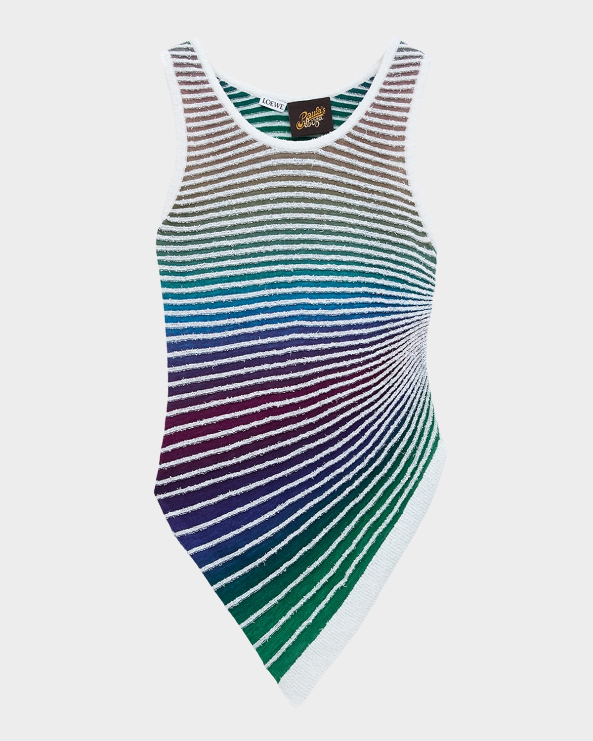 LOEWE x Paula & apos;s Ibiza Asymmetric Striped Tank Top