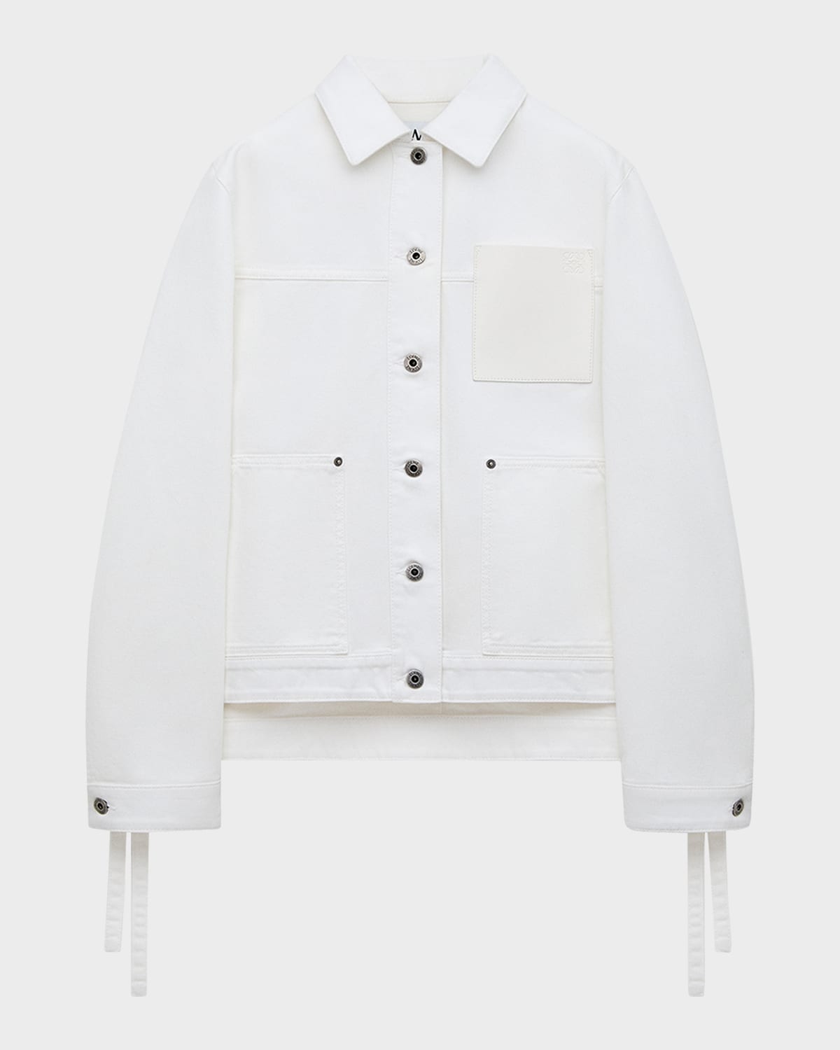 LOEWE x Paula & apos;s Ibiza Leather-Pocket Denim Workwear Jacket
